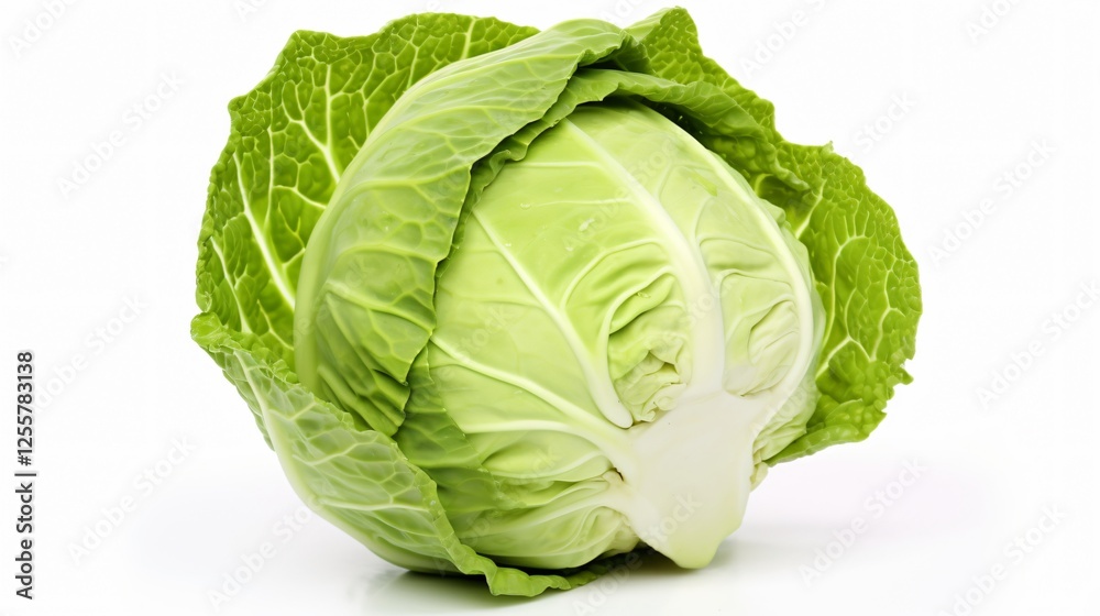 Fototapeta premium Fresh Cabbage on White Background