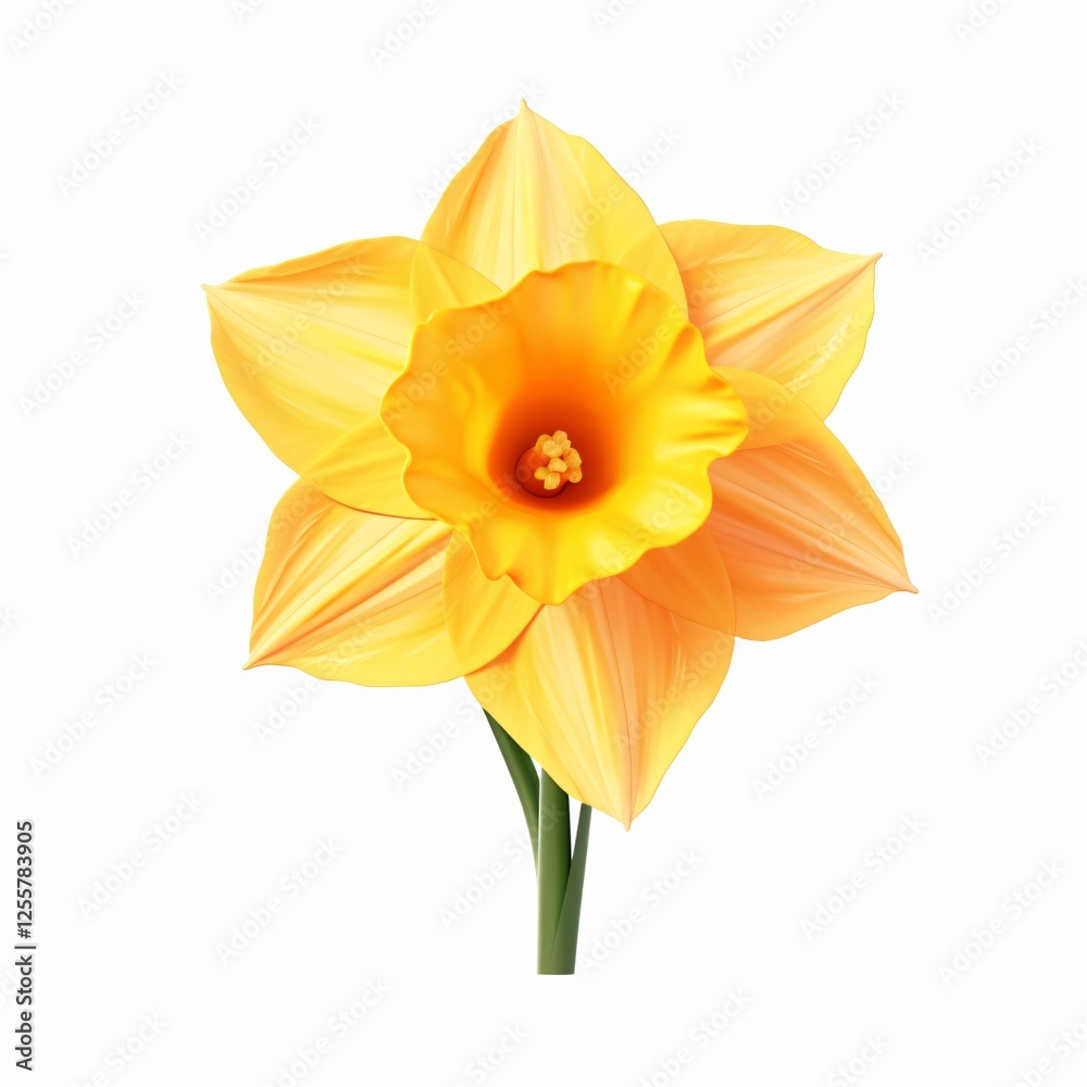 Obraz premium Isolated Daffodil Flower on White Background