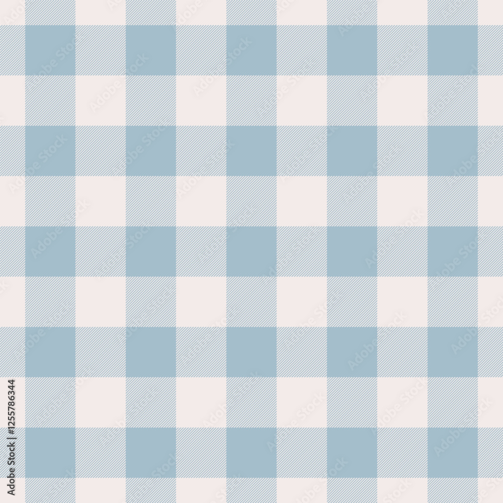 Fototapeta premium Serene light blue and offwhite gingham pattern. Perfect for backgrounds, textiles, or website design. Clean, simple, and versatile, evoking feelings of calmness and rustic charm.