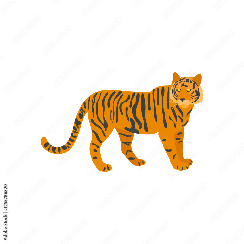 Fototapeta premium Bengal Tiger, Indian Symbol Vector Illustration