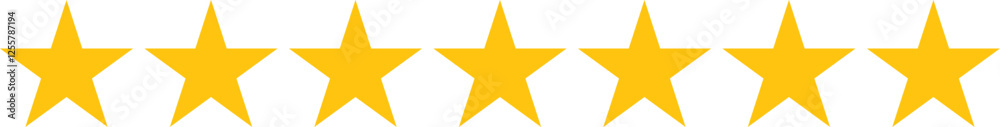Fototapeta premium Seven stars 7 star yellow golden vector illustration