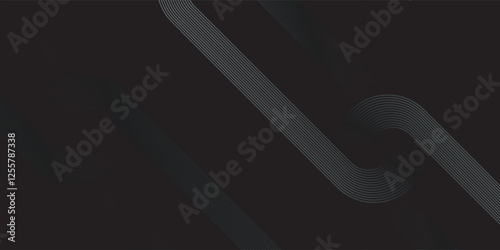 Black abstract background with circle lines. Modern black gray gradient rings. Suitable for banner  cover  poster  website  presentation  brochure  flyer  header