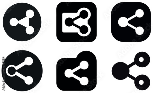 Simple Share Icons in Black and White