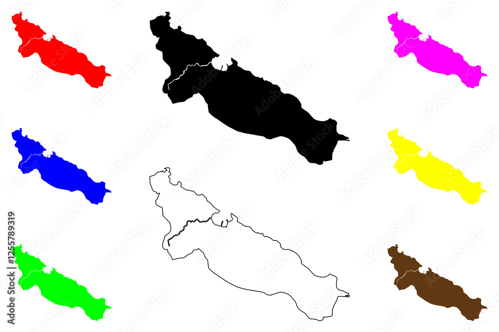 Fototapeta premium Puerto Plata city (Dominican Republic, Hispaniola) map vector illustration, scribble sketch San Felipe de Puerto Plata map