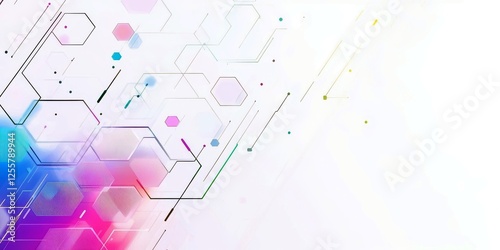 Abstract geometric background with hexagons, lines, and vibrant colors for modern designs, technology wallpapers, and business presentations