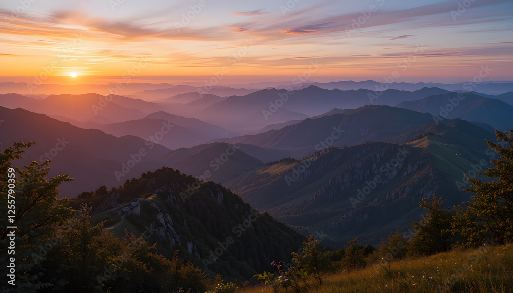Obraz premium Sunrise mountain ranges