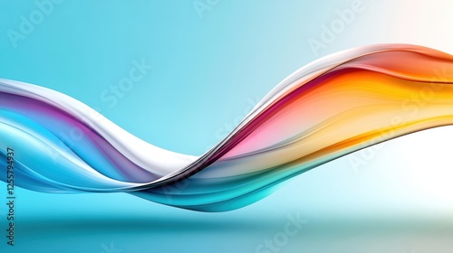 Wallpaper Mural Colorful flowing waves design on a gradient background Torontodigital.ca