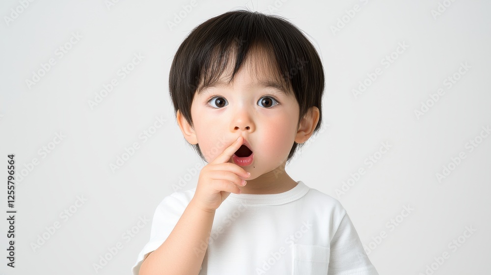 Adorable Toddler with Finger on Lips, Secret Adorable Toddler with Finger on Lips, Secret