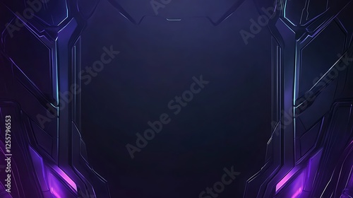 Abstract Dark Purple Geometric Design Background