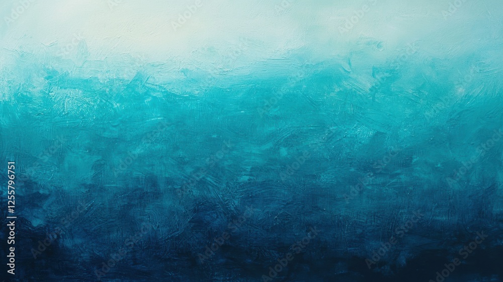 Obraz premium Calm ocean-inspired abstract artwork featuring shades of turquoise and blue that evoke feelings of serenity and depth
