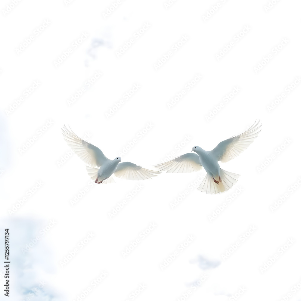 Obraz premium white dove flying in the sky