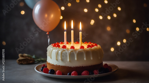 birthday cake with candles