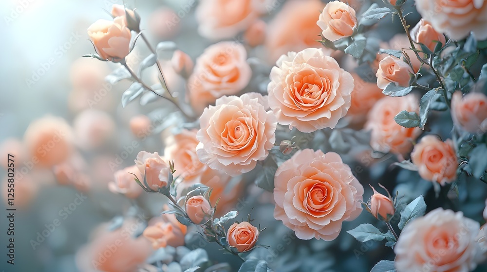 Delicate mini roses and tule wall Delicate mini roses and tule wall