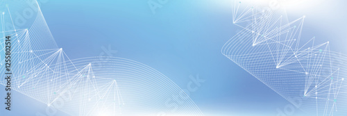 Global network connection banner design template. Header social network communication in the global business concept. Big data visualization. Internet