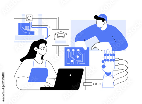 Robotics isolated cartoon vector illustrations.
