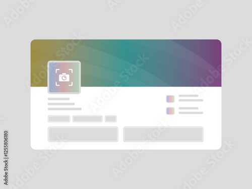 Modern LinkedIn profile page mockup with abstract banner background for social media branding