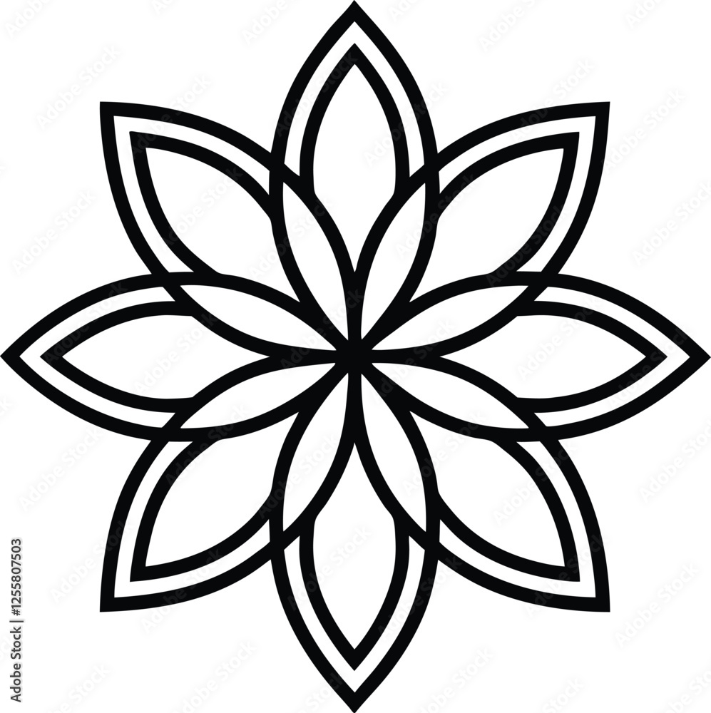 Ornate Black and White Floral Mandala Design Pattern Art Ornate Black and White Floral Mandala Design Pattern Art