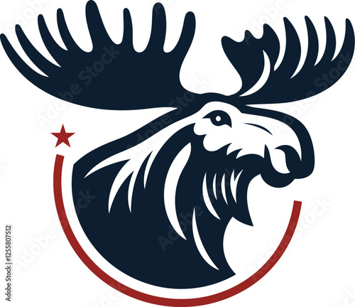 Wallpaper Mural Bold Moose Sports Logo – Dynamic Black, White & Red Wildlife Emblem, Powerful Mascot Design for Team Branding, Apparel, and Merchandise
 Torontodigital.ca