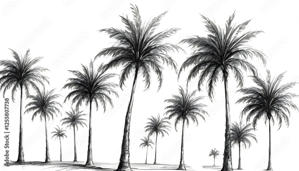 Palm trees drawing sketch outdoors png Palm trees drawing sketch outdoors png