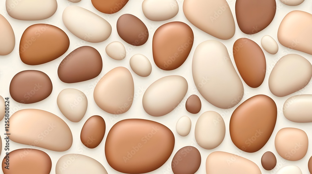 Smooth Pebbles and Stones with Earthy Tones for Background Design Smooth Pebbles and Stones with Earthy Tones for Background Design