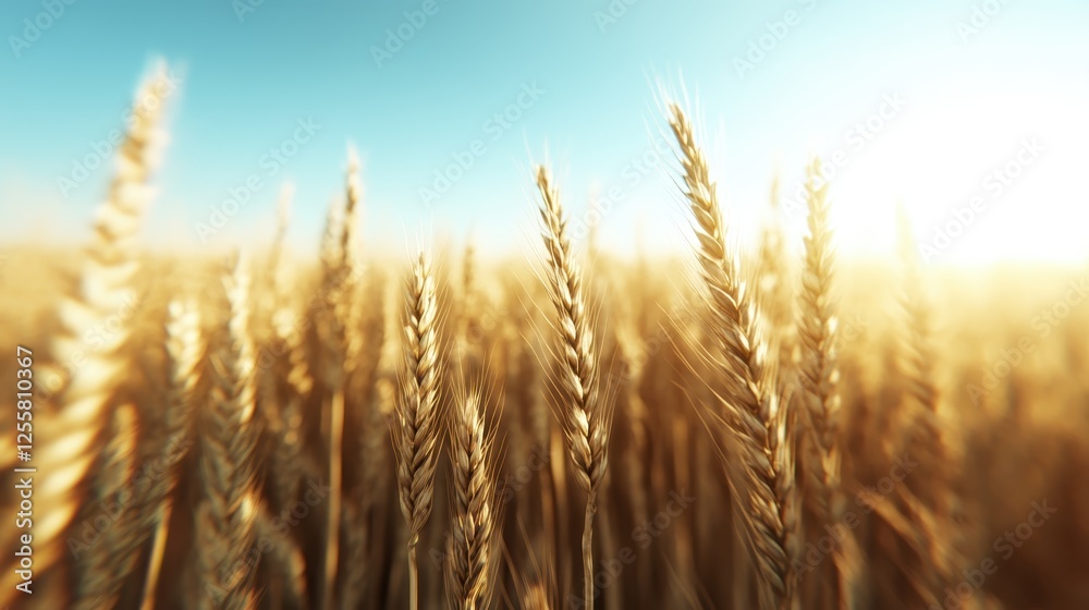 This image captures a serene golden wheat field bathed in warm sunlight, evoking feelings of tranquility and abundance during a peaceful sunset. This image captures a serene golden wheat field bathed in warm sunlight, evoking feelings of tranquility and abundance during a peaceful sunset.