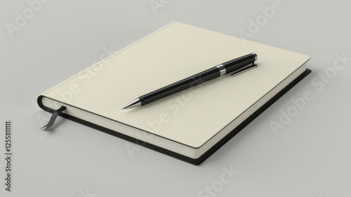 Wallpaper Mural Blank Notebook on a Desk, Generative AI Illustration Torontodigital.ca