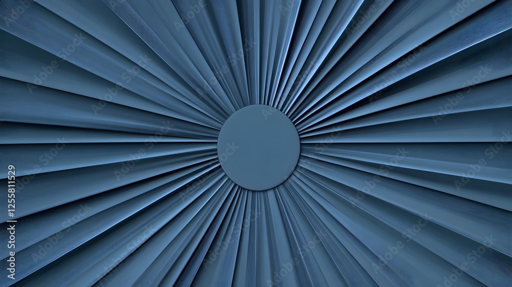 Obraz premium Elegant Monochromatic Blue Radial Design with Empty Center for Custom Text