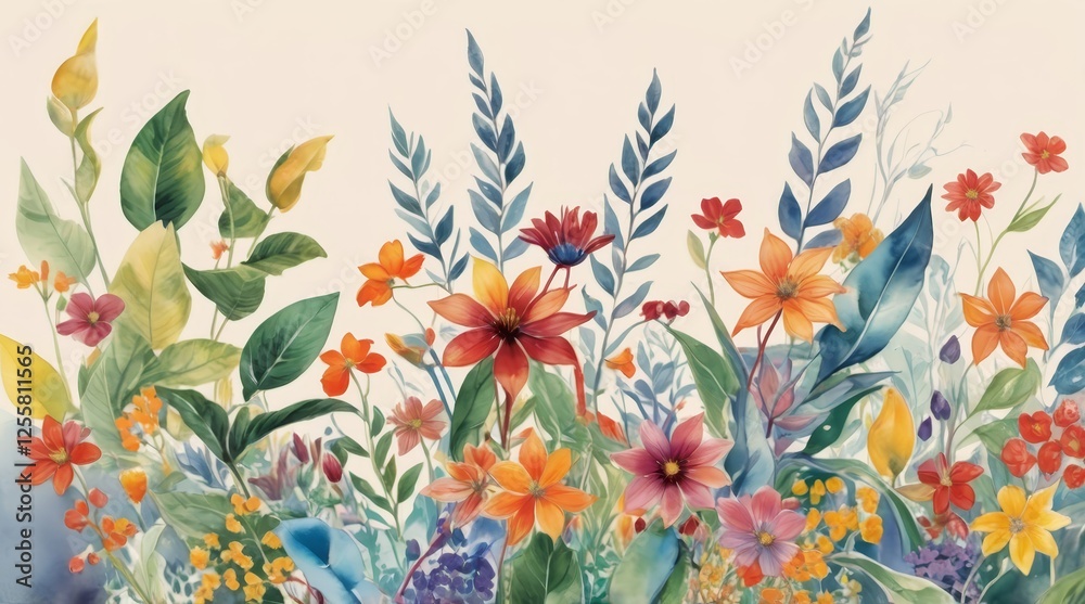 Obraz premium flores estilo acuarela