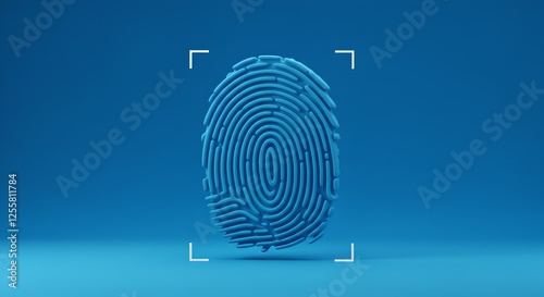  3D Fingerprint Background – Futuristic Blue Digital Security and Biometrics Concept