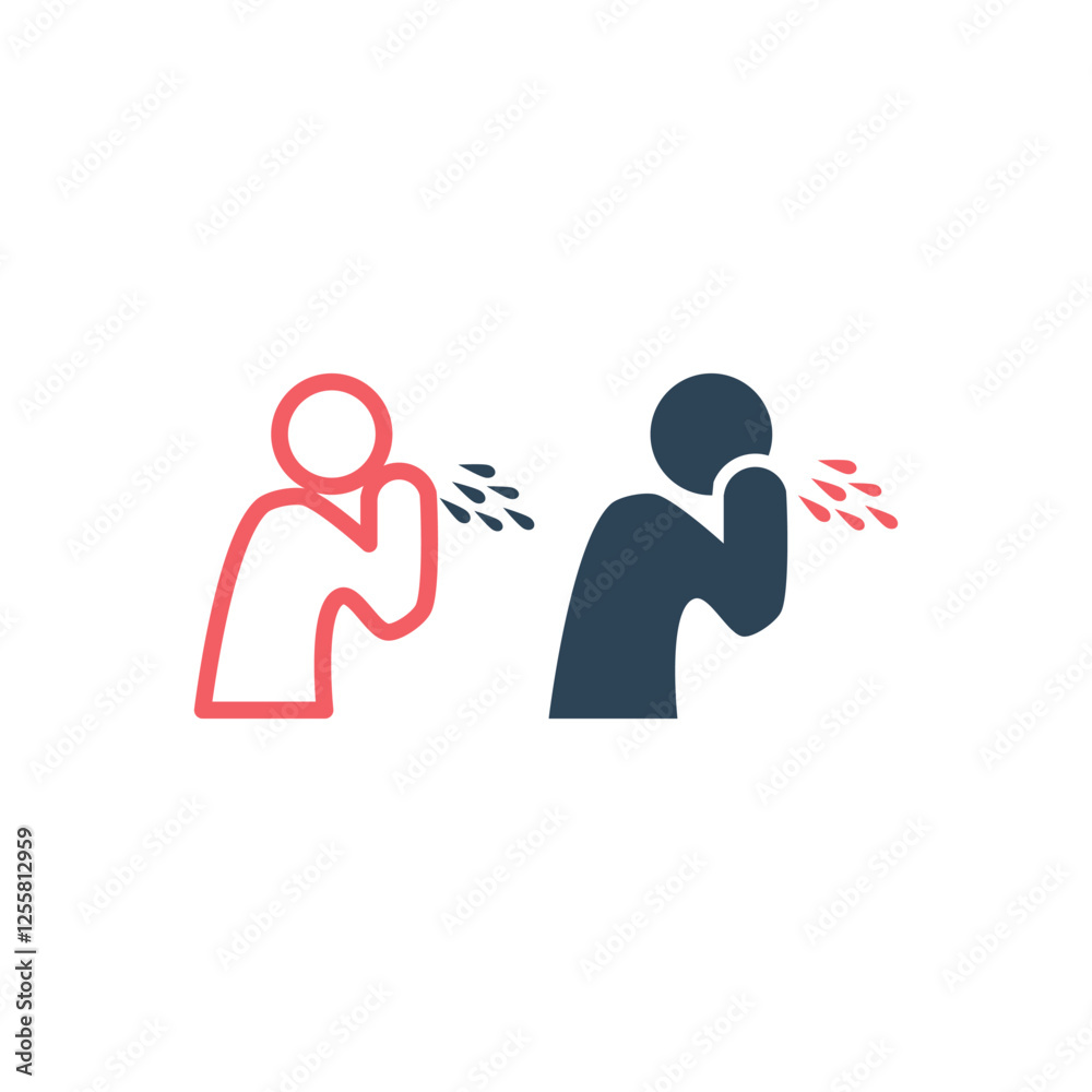 Cough people icons set vector healthy signage template design trendy Cough people icons set vector healthy signage template design trendy