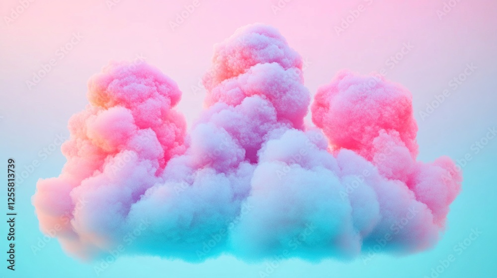 Fototapeta premium Pastel cloud digital art, vibrant background, design element