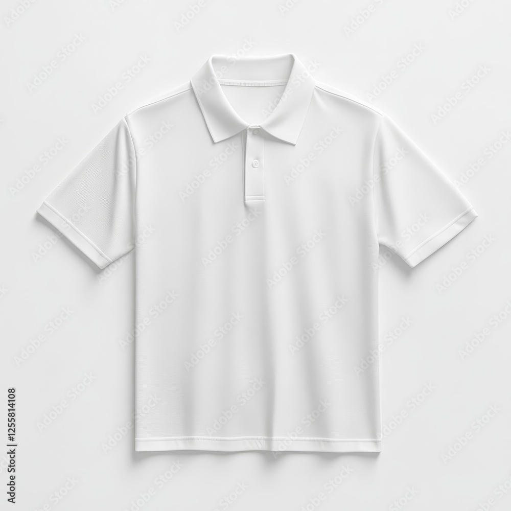 Plain White Polo Shirt on White Background for Casual Wear Fashion Plain White Polo Shirt on White Background for Casual Wear Fashion