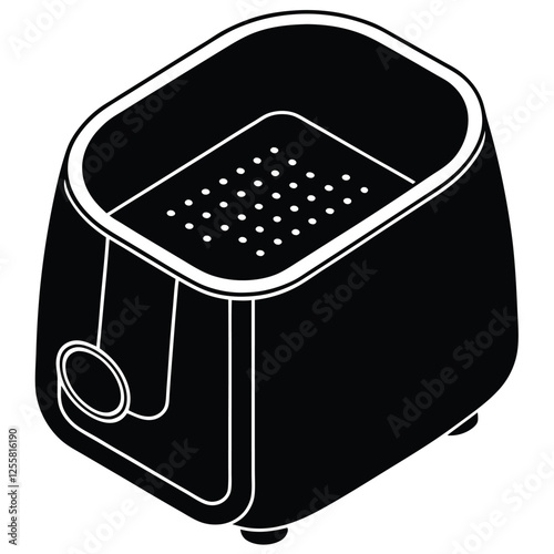 Air Fryer Vector Illustration – Modern Kitchen Appliance for Healthy Cooking