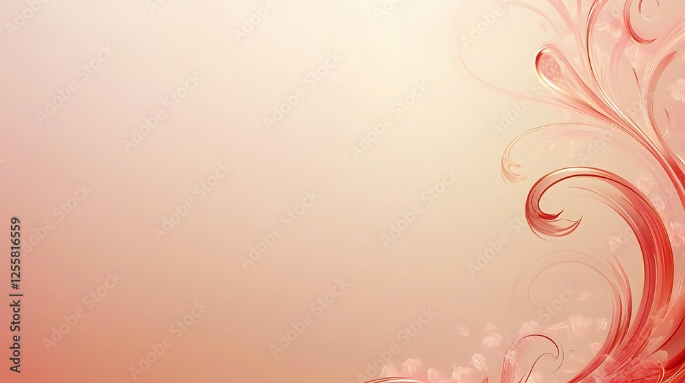 Abstract Coral Swirls on Peach Background Abstract Coral Swirls on Peach Background