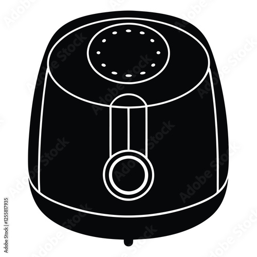 Air Fryer Vector Illustration – Modern Kitchen Appliance for Healthy Cooking
