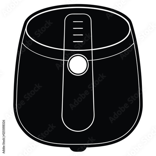 Air Fryer Vector Illustration – Modern Kitchen Appliance for Healthy Cooking