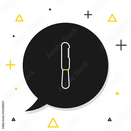Line Disposable plastic knife icon isolated on white background. Colorful outline concept. Vector