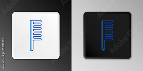 Line Hairbrush icon isolated on grey background. Comb hair sign. Barber symbol. Colorful outline concept. Vector