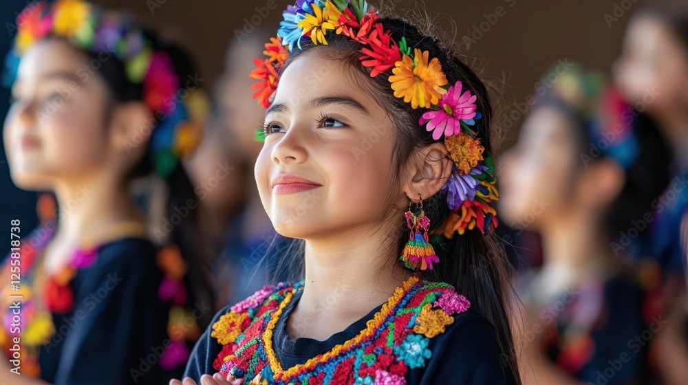Smiling Girl In Colorful Traditional Dress