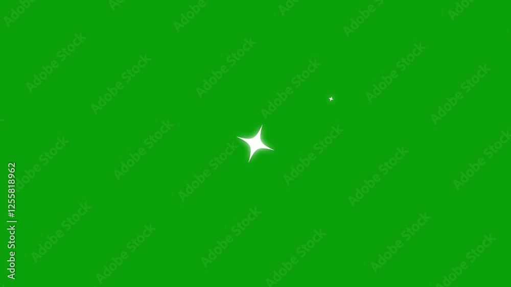 Sparkling twinkle stars Glittering Stars in 4K Animated Christmas Light Effects on green screen, Starry Night Blinking and Twinkling Star Effect for video.