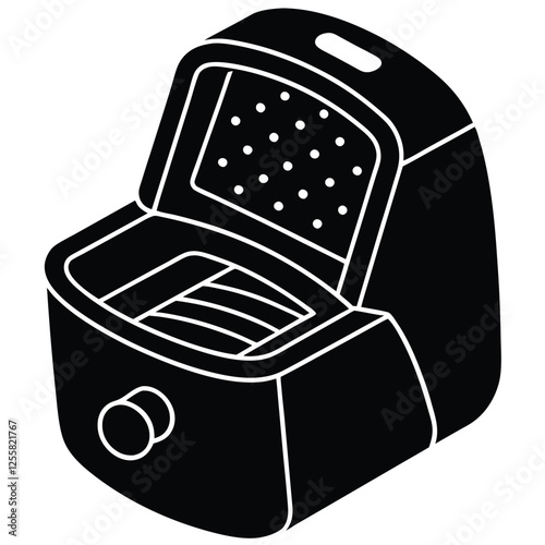 Air Fryer Vector Illustration – Modern Kitchen Appliance for Healthy Cooking