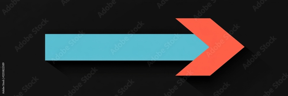 Stylized arrow design with a turquoise body and red tip on a black background, ideal for directional concepts.