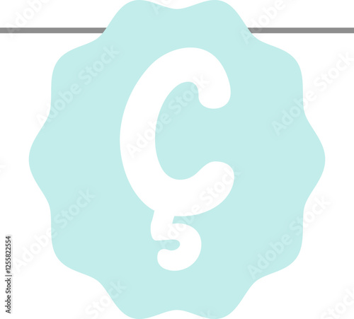 Letter Ç bunting flag