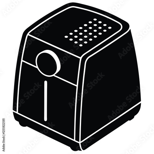 Air Fryer Vector Illustration – Modern Kitchen Appliance for Healthy Cooking