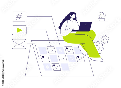 Media planning abstract concept vector illustration.