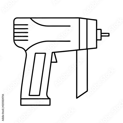 hand drawn vector illustration of a gun