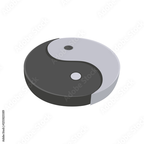 Yin and Yang,  China Symbols Vector Illustration