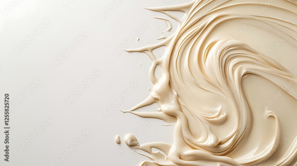 Fototapeta premium Creamy Swirl Abstract: Close-up Texture Photography AI Generated