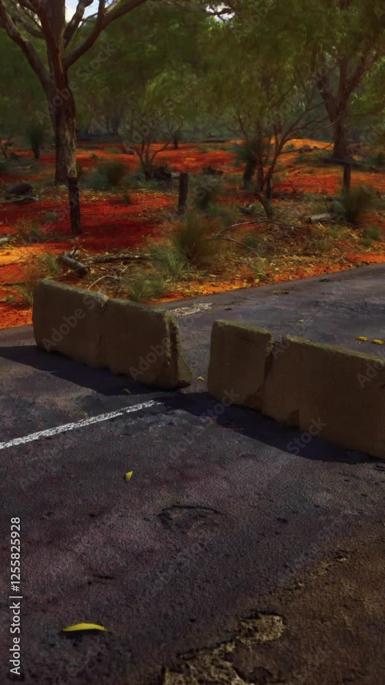 old rusted concrete road barrier blocks