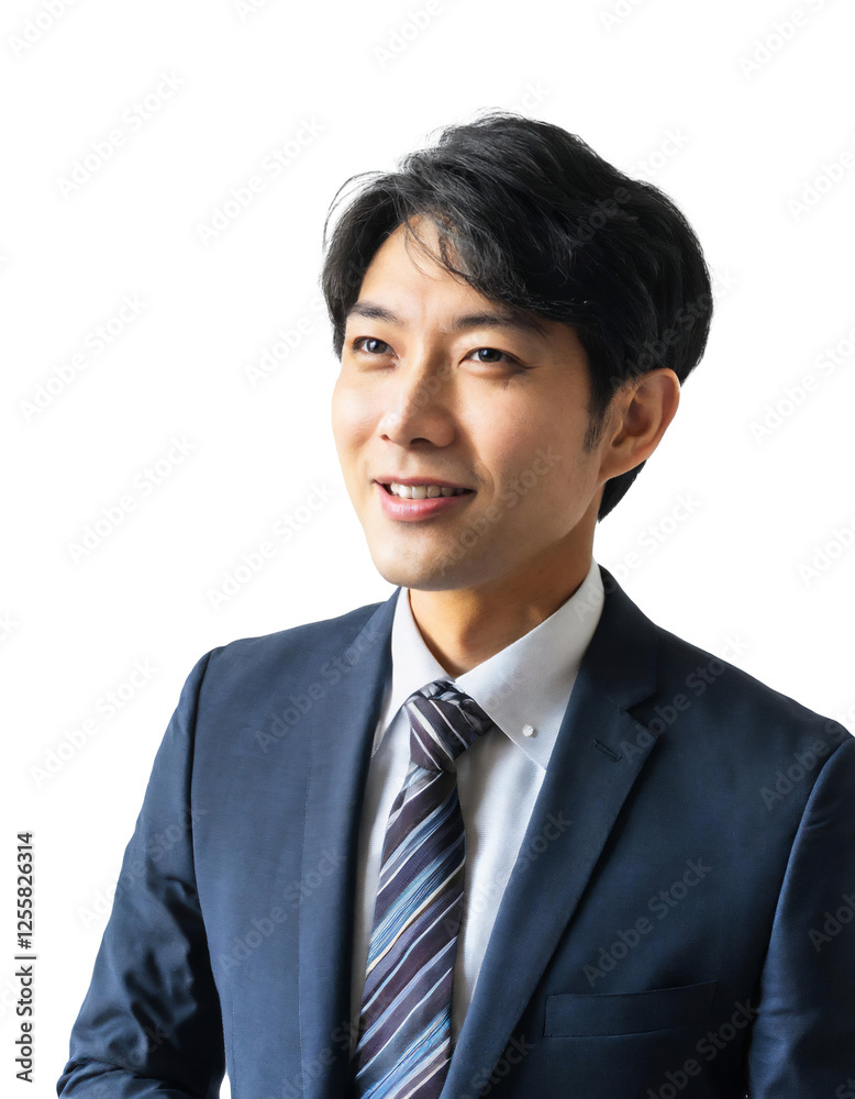 Portrait of only one Man. White Background. Portrait of only one Man. White Background.